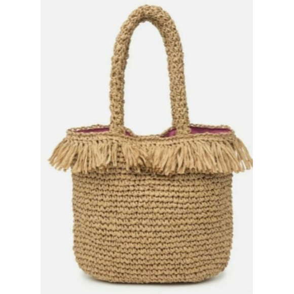 Handbags - MELROSE AND MARKET Palmer Straw Tote Bag in Dark Natural NEW